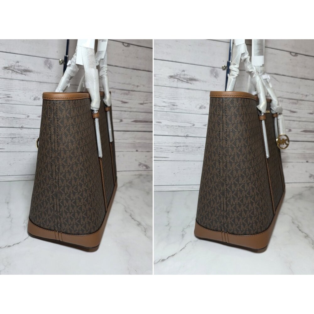 MICHAEL Michael Kors Jet Set Travel Large Logo Tote Bag 35T0GTVT3V BROWN - Picture 7 of 9